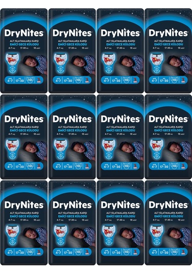 Drynites Emici Gece Külot Bez Erkek 4-7yaş 17-30kg Small 120 Adet S 12'li