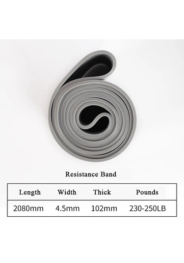 Ağır Hizmet Tipi Direnç Bandı Lateks Elastik Kemer Pull Up Yardımcı Pilates Grey-230-250lb Grey-230-250lb