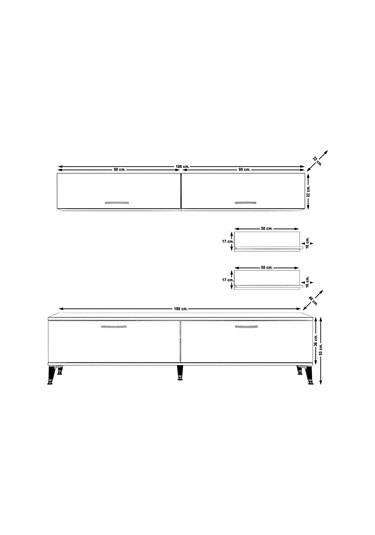 Decoraktiv Eko 5 Slm Std Silver Tv Ünitesi Tv Sehpası Beyaz