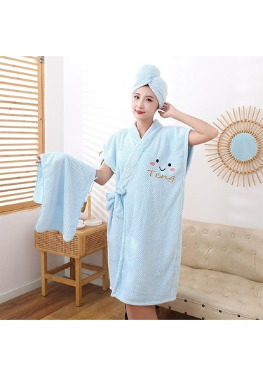 3 Parçalı Banyo Havlusu Seti Kuru Saç Kap Havlu Ananas Bornoz Seyahat  Banyo Havlusu Kalınlaşmış Mercan Kadife Kadın Bornoz Mor