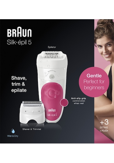 Braun Silk-épil 5 5600 Sensosmart, Kablosuz, Islak&kuru, 3 Ek Par