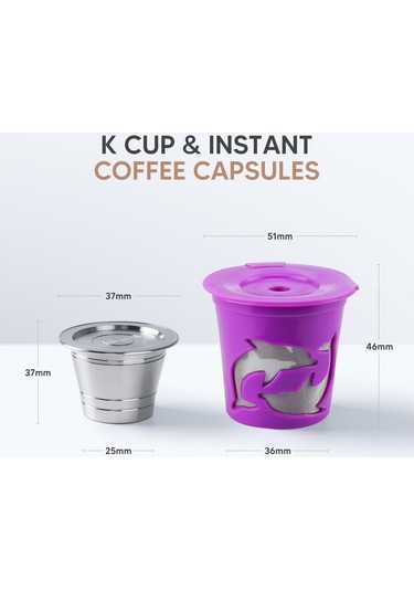 Fastbuy Paslanmaz Çelik Yeniden Kullanılabilir 4g Kahve Kapsülü - Instant Multi-pod 68 Mb Uyumlu Gümüş Gümüş