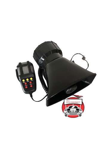 7 Sesli Mikrofonlu Megafon Siren 100 Watt Yüksek Sesli 12 Volt Da
