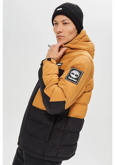 Timberland Oa Puffer Kapüşonlu Erkek Mont Sarı Sarı - Siyah