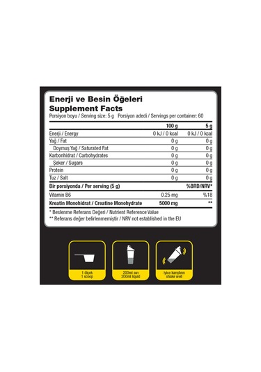 Dynamic Creatine Monohydrate - 300 G X 2 600g-120 Servis-aromasız