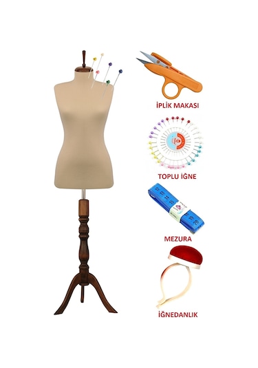 Dikiş Setli Sünger İğne Batabilen 44 Beden Terzi Prova Mankeni C