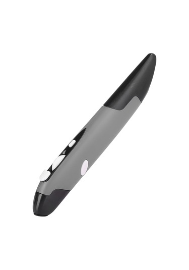 Yuntech01 Pr-03 Ergonomik Kalem Şekilli Kablosuz Mouse, 2.4g, 800/1200/1600 Dpı, Optik Takip, 4 Tuş, Windows/mac/android Uyumlu, Gri