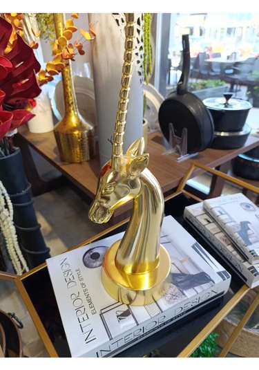 Deer Head Gold 13x15x55 Cm