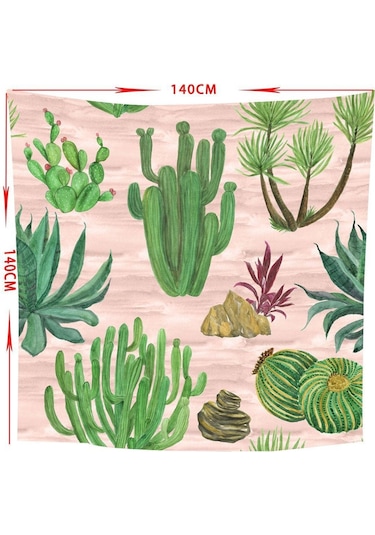 Suntek Tropikal Bitki Baskılı Masa Örtüsü Çiçek Kare-5