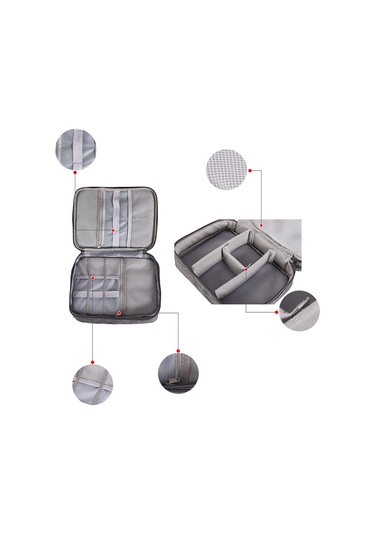 Sones 5 İnç Çok İşlevli Elektronik Dijital Kulaklık Güç Kablosu Saklama Çantası Lake Blue