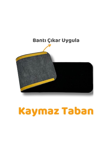 Beylini Kaymaz Merdiven Halısı Kendinden Yapışkanlı 1 Adet 20x75 Siyah