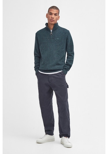 Barbour Essential Lambswool Half Zip Kazak Gn95 Seaweed Gn95 Seaweed