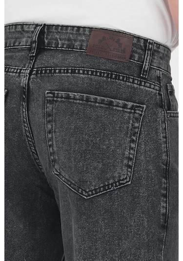 Polo State Erkek Baggy Fit Kot Pantolon Füme Füme