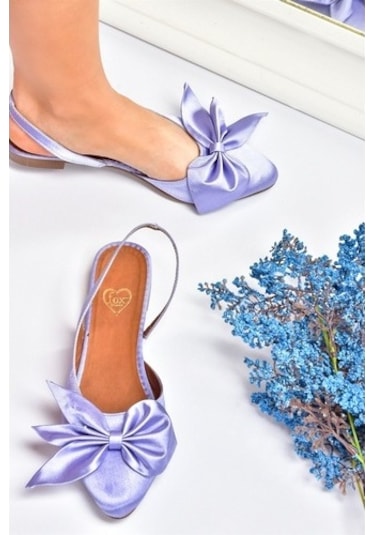 Eflatun Saten Kumaş Kadın Babet H726809004 Eflatun