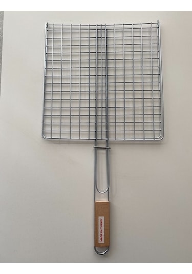 Mobilreyon Mangal Barbekü Izgarası,ahşap Saplı Tel Izgara 30 30cm
