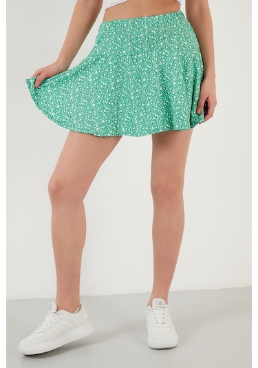 Lela Beli Lastikli Mini Şort Bayan Etek 5864024 Benetton