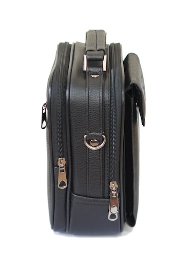 Erkek Siyah Deri Çelik Kasalı Telefon Bölmeli El Ve Omuz Çantası (539615540)