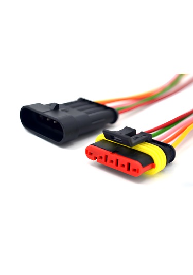 Süper Seal Elektrik Soketi 1 Takım 5 Pin 5 Kablolu Su Geçirmez Konnektör