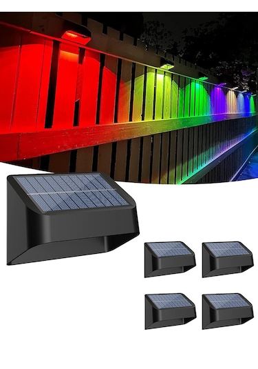 Greentech Güneş Enerjili 8 Renk Geçişli Duvar Aydınlatma (4 Adet) / GT-SL16