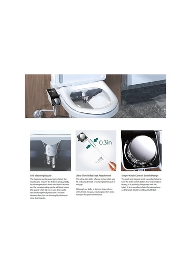 Bide Ultra İnce Tuvalet Çift Nozul Spiral Ayarlanabilir Hortumlu, C