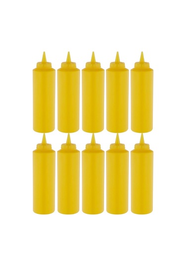 500 Ml. Fişek Sosluk Ketçap Mayonez Hardal 10 Adet Sarı