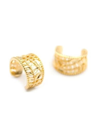 2'li Kıkırdak Küpe - Altın Çok Renkli