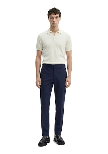 Düz Kumaş Slim Fit Klasik Erkek Pantolon Rafael Lacivert