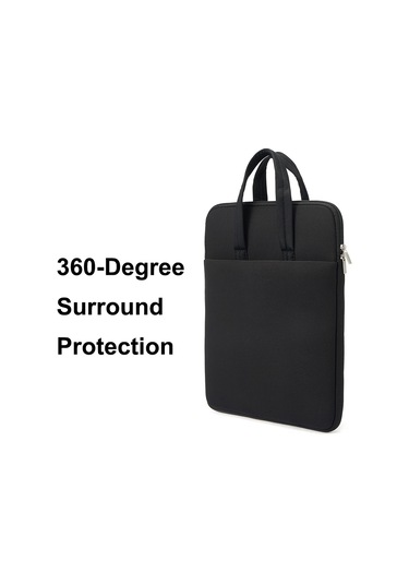 Neevoyu 13-17 İnç Dizüstü Bilgisayar Çantası - 360 Yastık Korumalı, Yumuşak Kadife Forlu, Geniş Ön Cep Ve Pürüzsüz Alyuminyum Fermuar Siyah