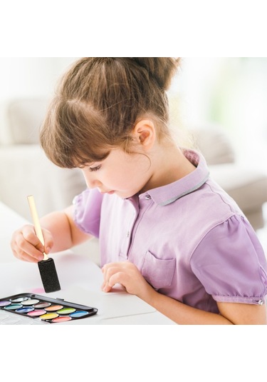 Vkemall Çocuklar İçin 25'li Ahşap Saplı Sünger Boyama Fırçası Seti - Yaratıcı Dıy Sanat Aktivitesi