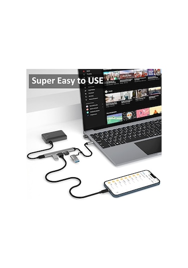 2in1 Usb Ve Type C To 4 Port Usb Çoğaltıcı Hub Çevirici / 1xusb 3