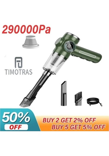 Tongxida 5 İnci Araba Elektrikli Süpürge, 290000pa Güçlü Emiş, Jl Model, Orta Boy, Ev Ve Ofis Kullanımı Yeşil