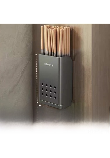 Yifomall Duvar Tipi Çubuk Kaşık Çatal Saklama Kutusu, Mutfak Ütüleri İçin Sıvı Akışlı Tasarım, Delme Yok Kurulum, Gümüş Gri Tek Bardak, Toplu Alım Seçeneği Diğer