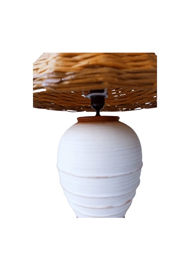 Decatur Seramik Abajur, H50 X Çap Ø38cm Ekru