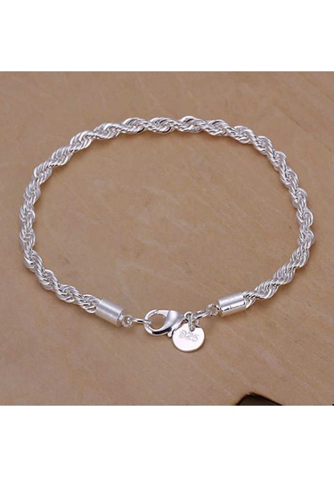 925 Ayar Gümüş Kaplama Örgü Bileklik