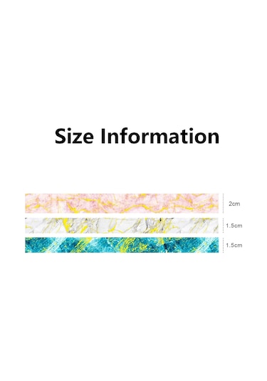 Cbtx 3 Rulo / Set 8958 5m Kağıt Bronzlaştırıcı Cüzdan Bant Seti Kırık Yaprak Desenli