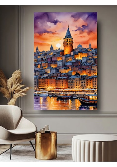 Galata Kulesi Manzarası Kanvas Tablo