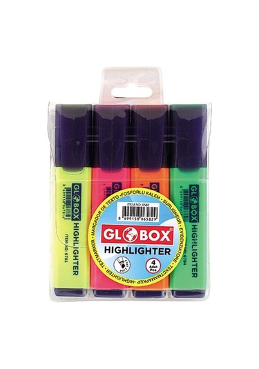 4 Lü Fosforlu Kalem İşaretleme Kalemi Fosforlu Kalem 4 Lü Çok Renkli