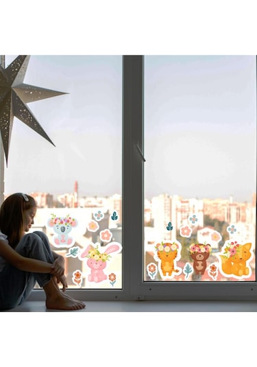 Sevimli Hayvanlar Şeffaf Cam Sticker Diğer