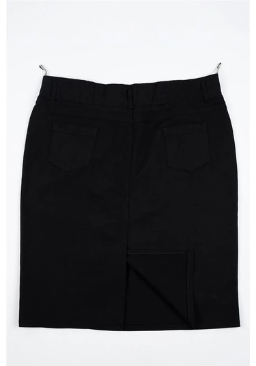 Kadın Siyah Arkası Cepli Nevra Etek Siyah