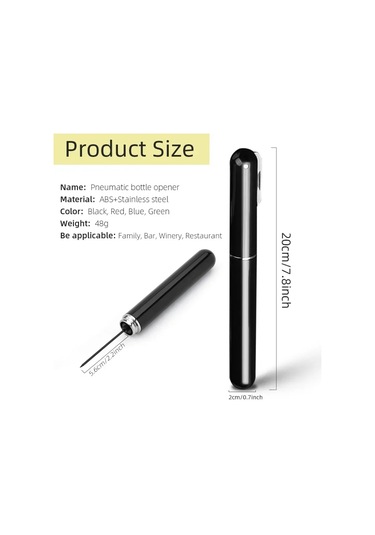 Güvenlik Hava Pompası Şarap Şişe Açacağı Folyo Kesici İle Şarap Siyah