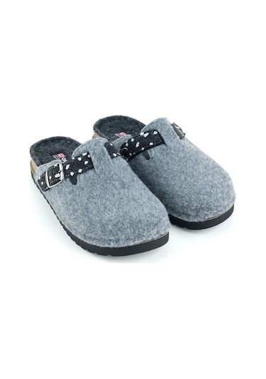 Gezer Kadın Kışlık Rahat Taban Tek Toka Ayarlanabilir Keçe Ev Bahçe Terlik Gt1kze.16149.03.019.k51 Gri