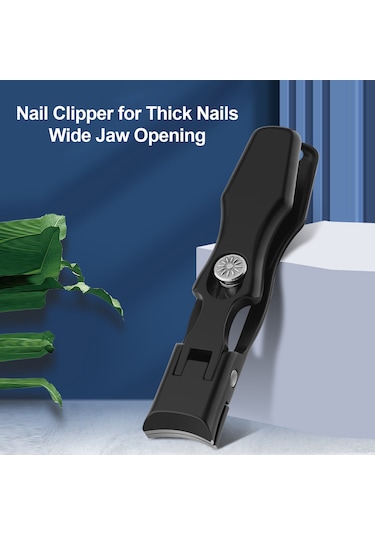 Yifomall Paslanmaz Çelik Profesyonel Tırnak Makası - 13mm Geniş Ağız, Siyah Renk, Tekli Paket