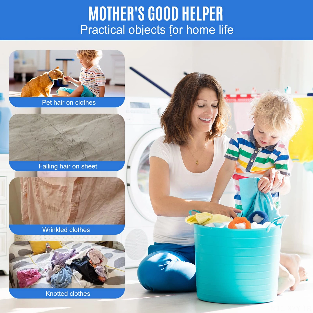 Yaleker 12 Adet Renkli 6 Mavi, 6 Turuncu Çamaşır Makinesi Külçesi - Saç Ve İp Toplayıcı, Kuruğa Dayanıklı Pu Spons Mavi - Turuncu