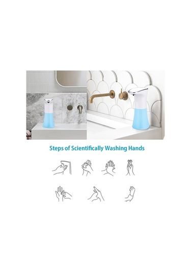 Pazly 350ml İnsansız El Sabun Dispanseri, Püskürtmeli 2 Seviye Ayarlı, Durulamasız Sıvı Çok Renkli Çok Renkli