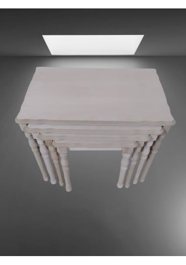 Zigon Sehpa SUKUT  Ahşap Kayın İnce Torna Ayak HAM MDF Kaplama Tabla EL Yapım