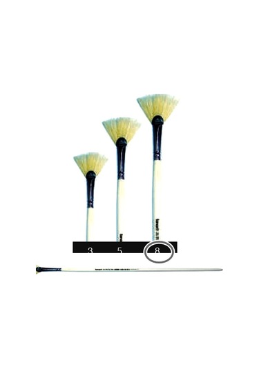 Fanart Sert Kıl Yelpaze Fırça 268 No:8 Uzun Sap - 2 Adet