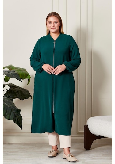 Kadin Buyuk Beden Tesettur Mevsimlik Giy Çık Kap Haki
