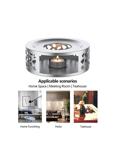 Paslanmaz Çelik Çaydanlık Standı Isıtıcı Mum Yuvarlak Taban Isıtıcı Kahve Süt Mumluk Ocak Crazy Volcano Yağı Gümüş