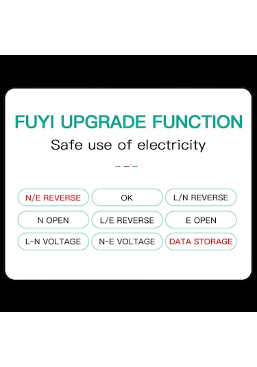 Moveevo Elektrik Prizi Testeri Lcd Ekranlı, Akım/frekans/leakage Tespiti, 20 Veri Depolama, Avrupa Standartı Pil Dahil Değil