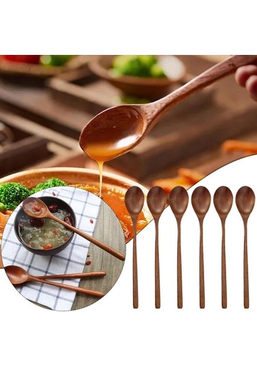 Ulzyvf Yemek Yapımı Tatlısı Soda Set Pişirme Küçük Kepçe Kaşıklar, Kaşık Kaşık Karıştırma Kahverengi Japon İnç İçin İçin Elips El Doğal Çayı Bitki Bal Asya Ahşap Ahşap Adet 9 6 - Qv